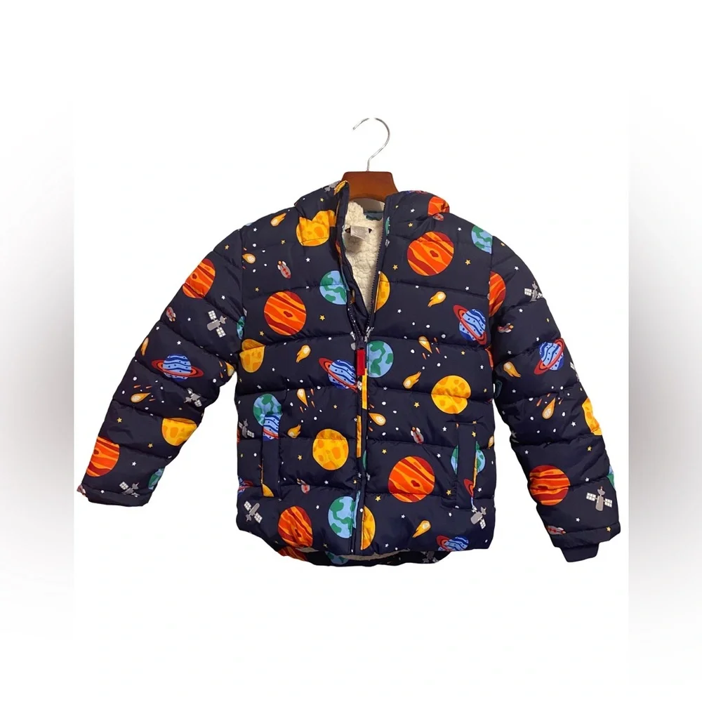 Gymboree Comet Club Space Puffer Jacket Kids Size 7